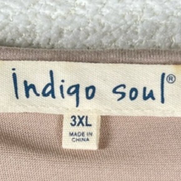 Indigo Soul Women's Layered Tunic w/Lace & Sequin Detail, long Sheer Sleeves 3XL - Picture 2 of 6